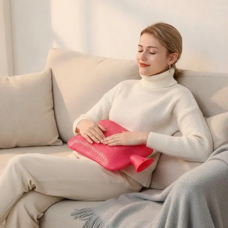 3000ml Big Capacity Hot Water Bottle Odor Free Leakproof Injectable Heating Bag for Bed Foot Warming Winter Camping Hiking Use