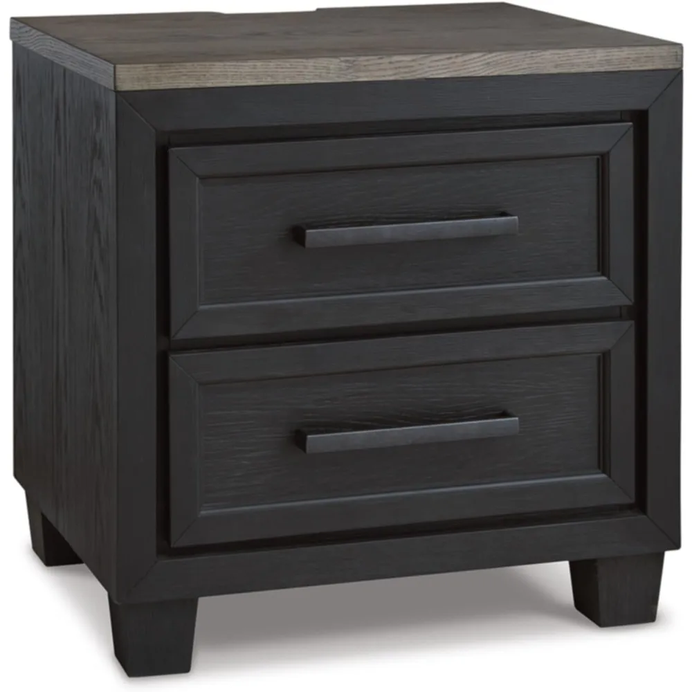 

Nightstand with 2 Drawers and USB Ports, Foyland Modern Nightstand