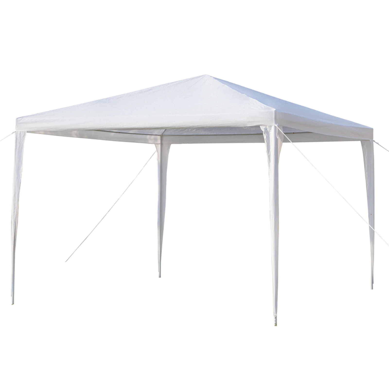 3x3m Outdoor Party Tent, Waterproof Canopy with 3 Removable Sidewalls & Clear Church Windows, Portable Gazebo for Wedding, Backyard BBQ, White view 7