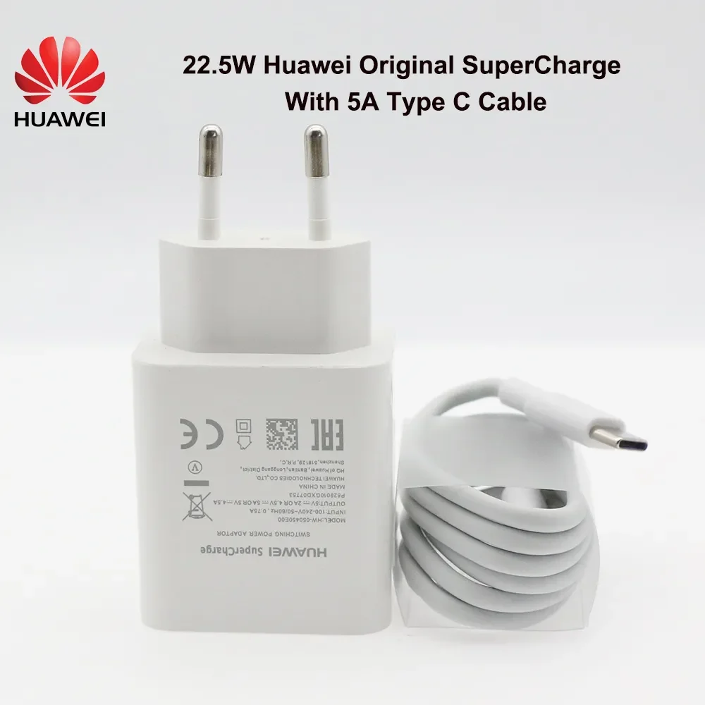 Original HUAWEI Fast Charger 40W 22.5W EU US Supercharge Type C Cable For HUAWEI P30 P40 P20 Pro lite Mate 9 10 Pro Mate 20 V20