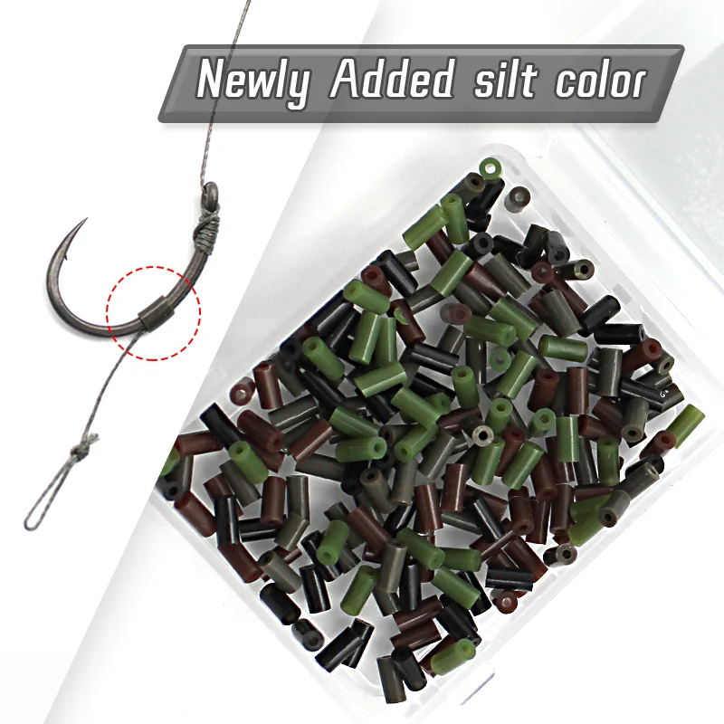 200pcs Carp Fishing Accessories Rig Tube Tubing Hook Silicone Tube Anti-tangle Sleeve for Hair Rig Method Feeder Fishing  Tackle