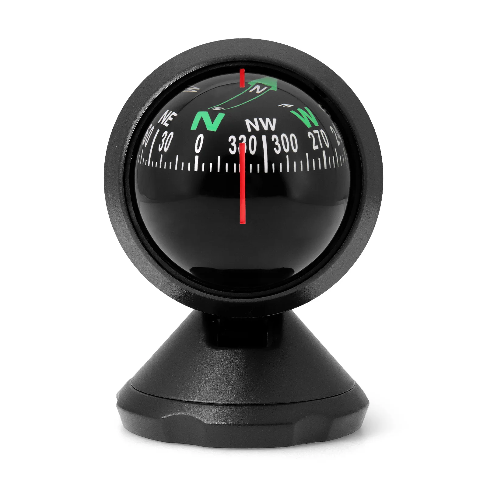 AD Mini Car Navigation Compass 360 ° Rotary Adjustable Spherical Dashboard Guide Compass For Boat Vehicle Car Ball Compass