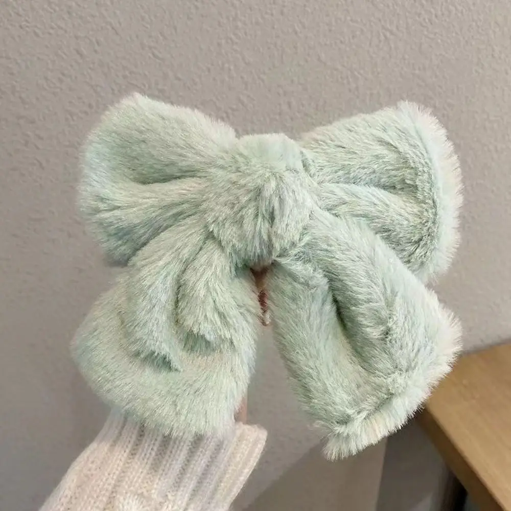 Fashion Big Bow Hair Clips Solid Color Cute Large Barrette Gift Headwear Winter