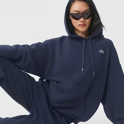 European and American neutral al yoga sweater women's yoga top hoodie couple loose sweater jacket sports and leisure versatile