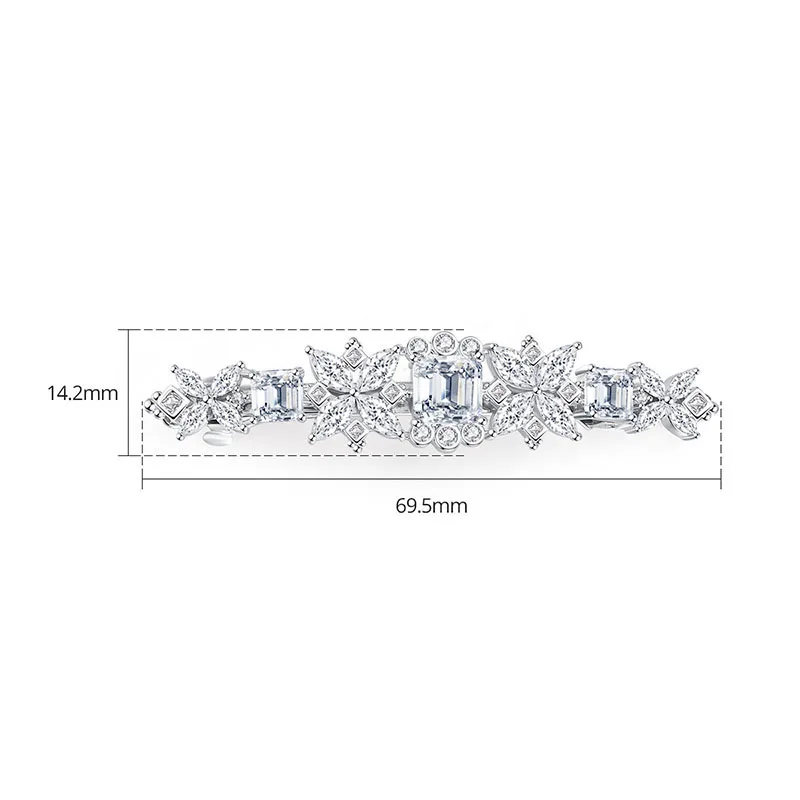 SLBRIDAL Luxury Trendy Prong Setting Cubic Zircon Women Hair Clip Barrettes Gilrs Bobby Pins Hairgrips Jewelry Hair Accessories