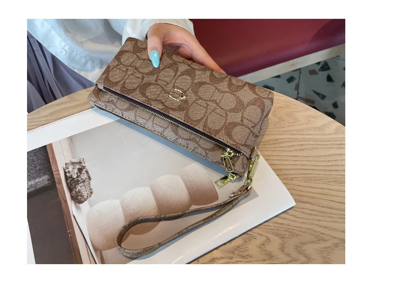 Neue Reißverschluss-Langbörse für Damen & Herren, Geldbörse mit mehreren Kartenfächern, Handgelenk-Clutch, Kartenhalter, Münzfach, Geldfach. – Detail 4