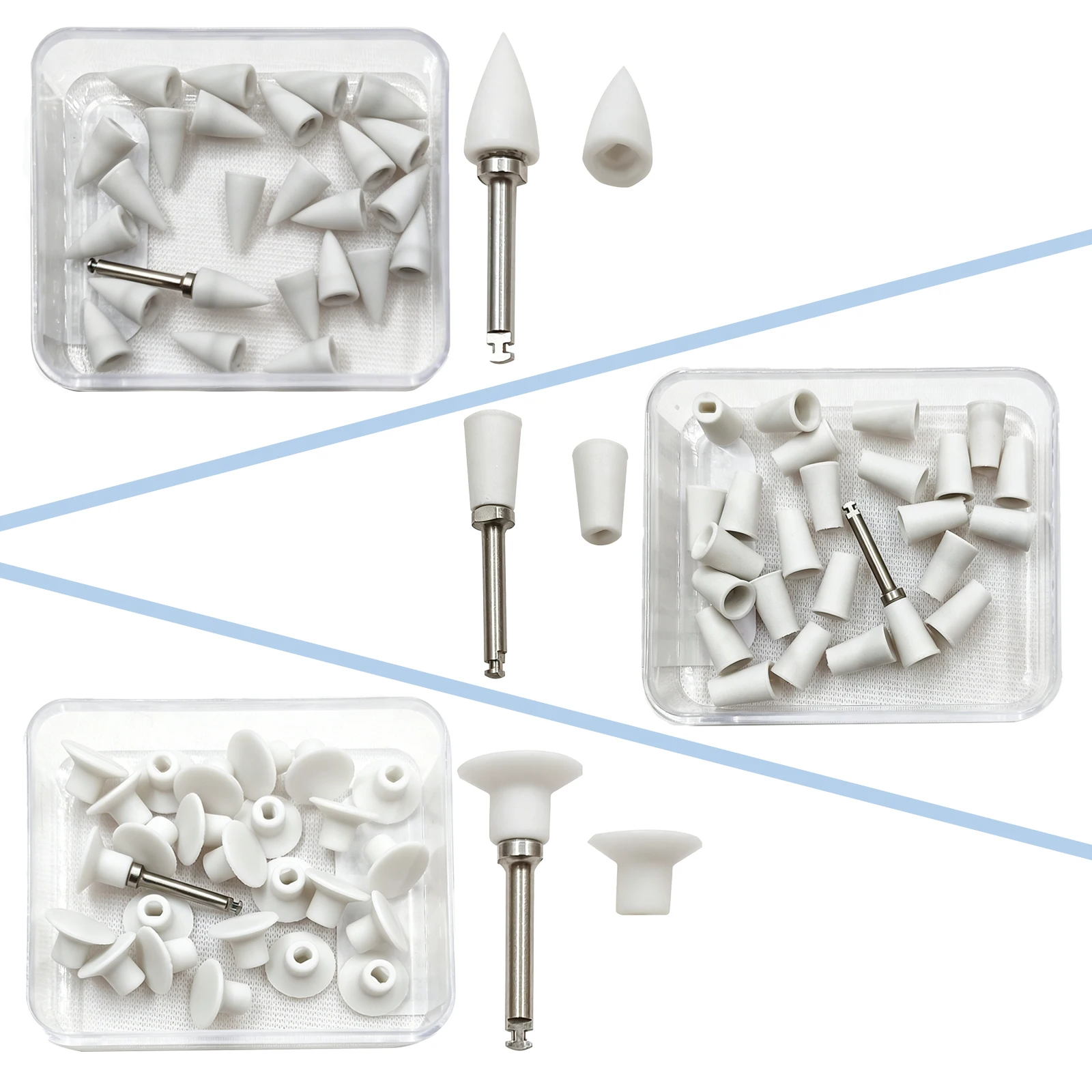 

Dental Composite Polishing Tools 25Pcs Resin Polisher Dental Silicone Grinding Head for Low-speed Machine Polishing Dental Tools