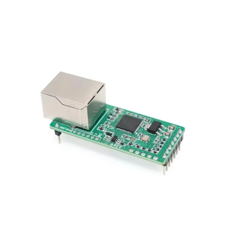 PUSR TTL to Ethernet Mini Module Plug-in Package Design with 1 * TTL 1 * RJ45 10Mbps ETH TCP232-T0