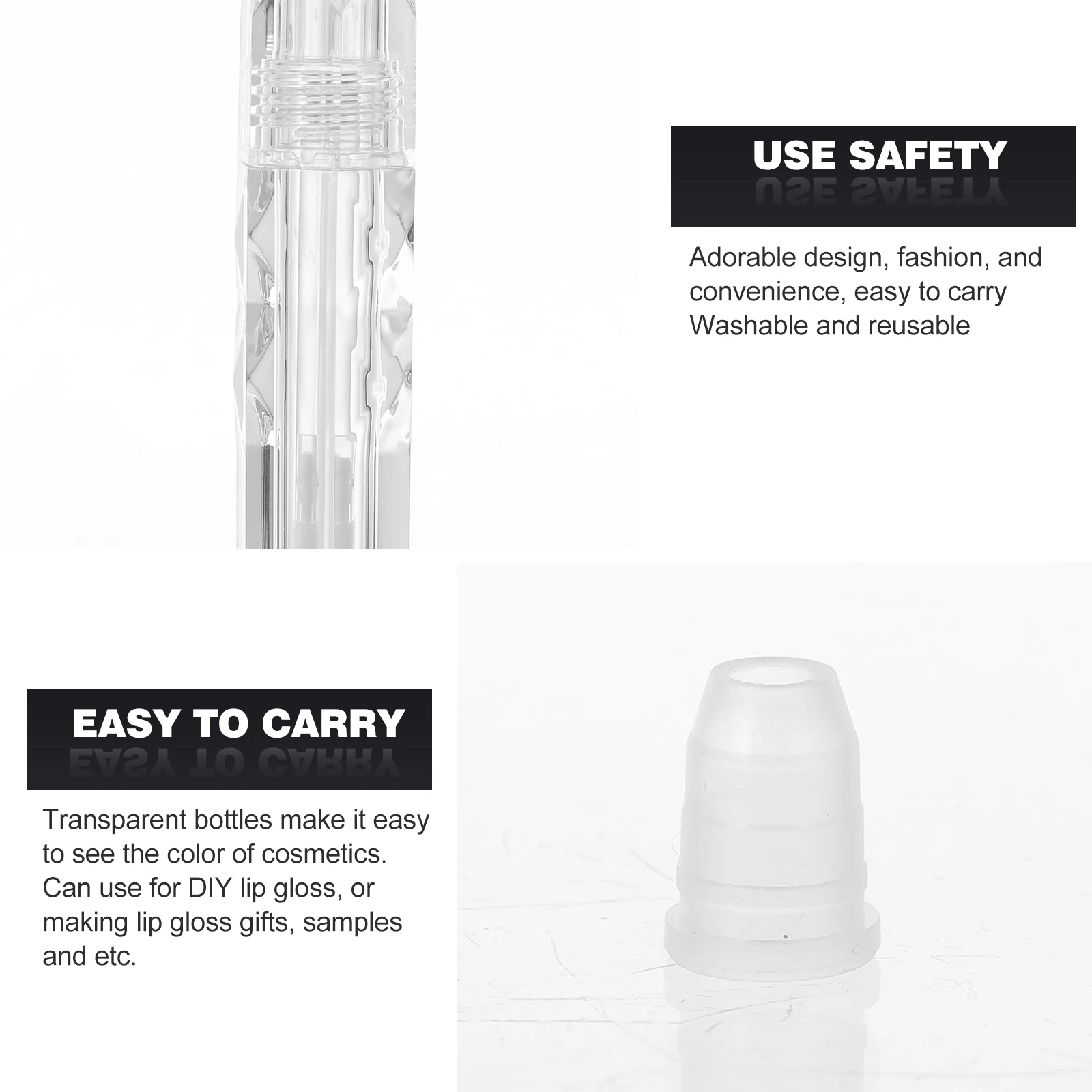 

5pcs Refillable Empty Lip Gloss Tube Lipstick Container Travel Size Leak-Proof Packaging For Lip Oil Dye Liquid