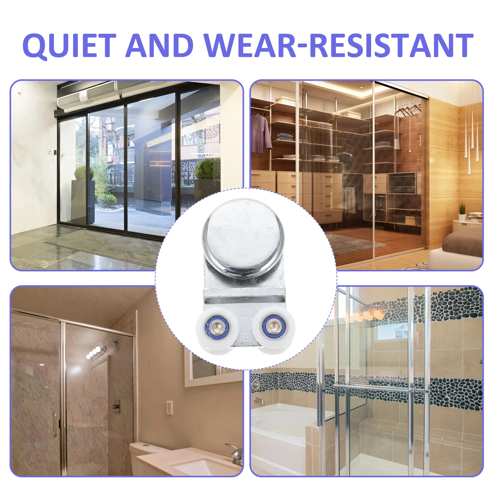 

2 шт. колеса для душа, сменные ролики для ванной комнаты, направляющие, шкивы, стеклянное колесо для раздвижной двери, дверная направляющая для кабини, прочная несущая нагрузка