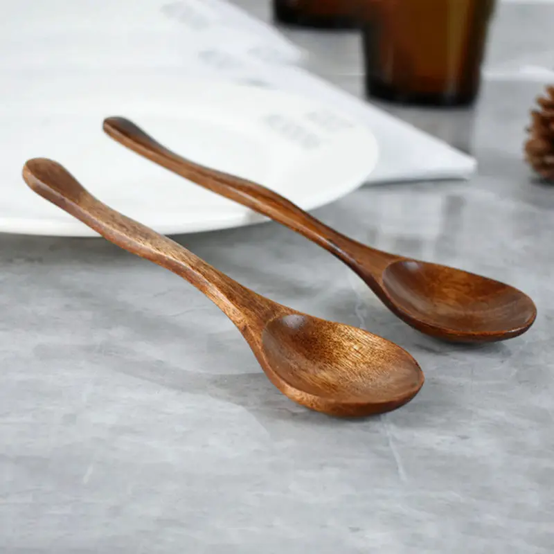 Wooden Spoon Gourd Handle Coffee Tea Stirring Spoons Dessert Honey Soup Cutlery Japanese Style Kitchen Tableware Dinnerware