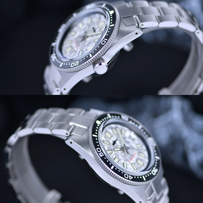 Heimdallr 62mas Watch 40mm Snowflakes Dial NH35 Automatic Mechanical Movement Sapphire 20Bar SLN C3 Luminous Diver Watch Men