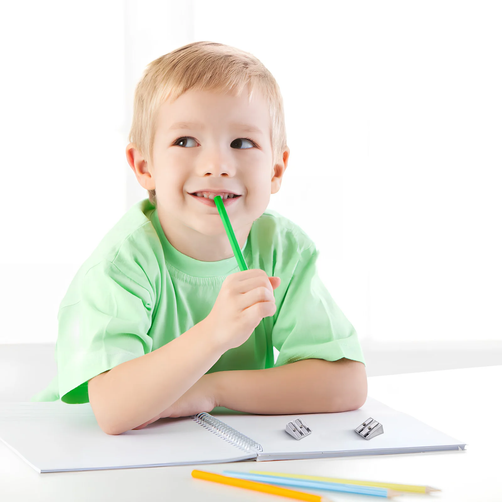 

16Pcs Aluminum Alloy Pencil Sharpener Dual Holes Smooth Sharpening Portable for Travel Handheld Pencil Sharpeners