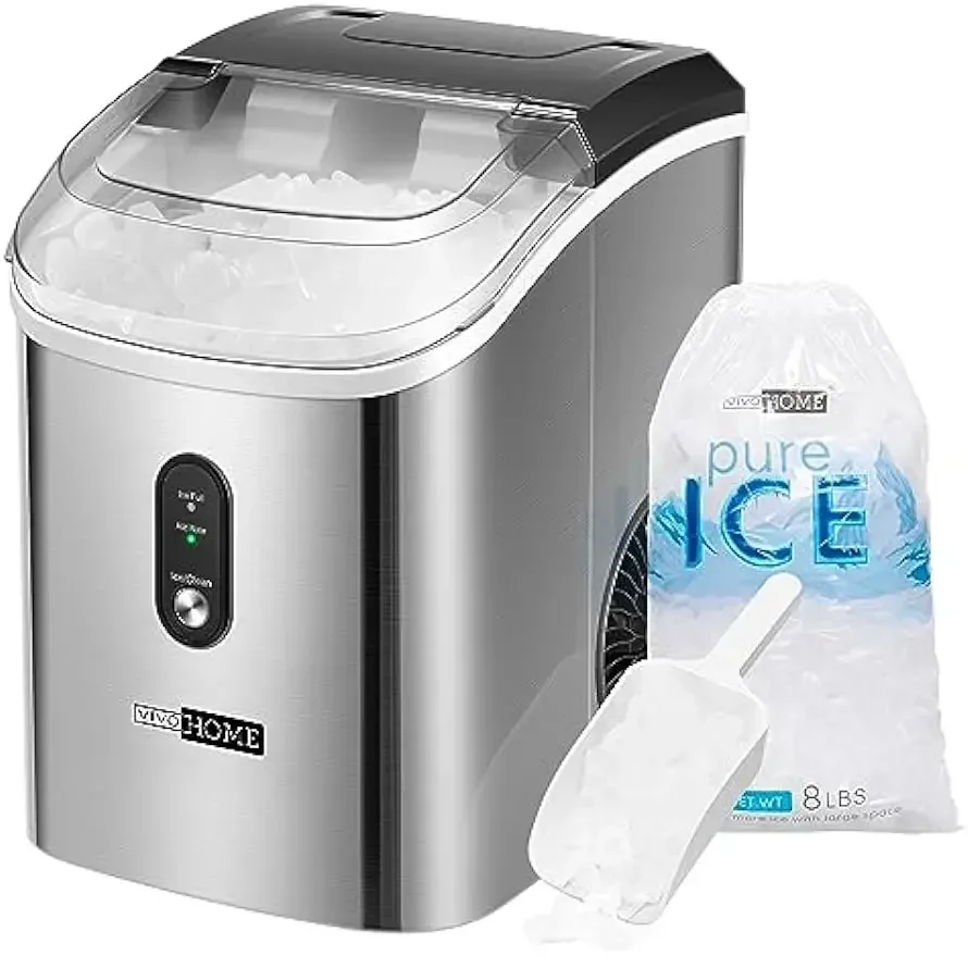 VIVOHOME-Portable  Nugget Ice Cube Maker Machine, Compact Countertop, Automatic, Chewable