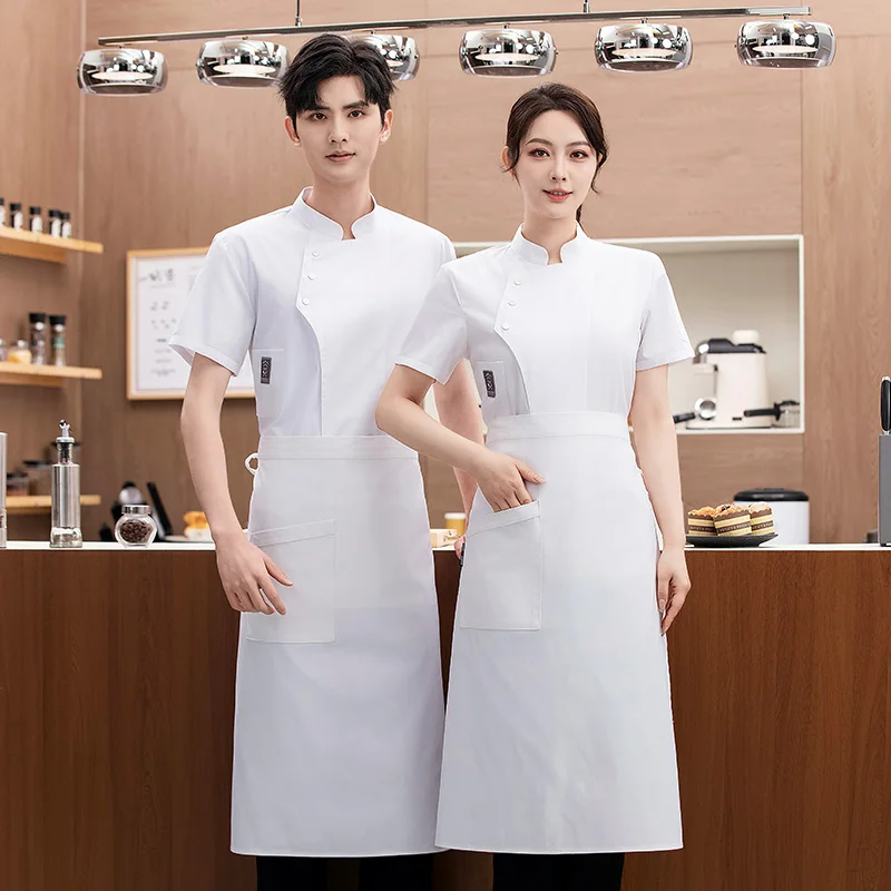Płaszcz szefa kuchni Mundur szefa kuchni z krótkim rękawem i siateczką Gotowanie Pizzaiolo Top Restauracja Spodenki robocze Piekarnia Kawiarnia Kelner Kelnerka