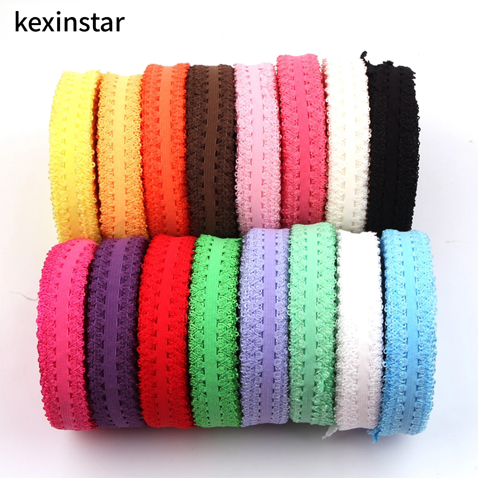 Kexinstar 2025 Hot 100 yards Fold Over Elastic Ribbons Stretch Foldover FOE Elastics Ribbon by The Yard for Headbands Hair Ties