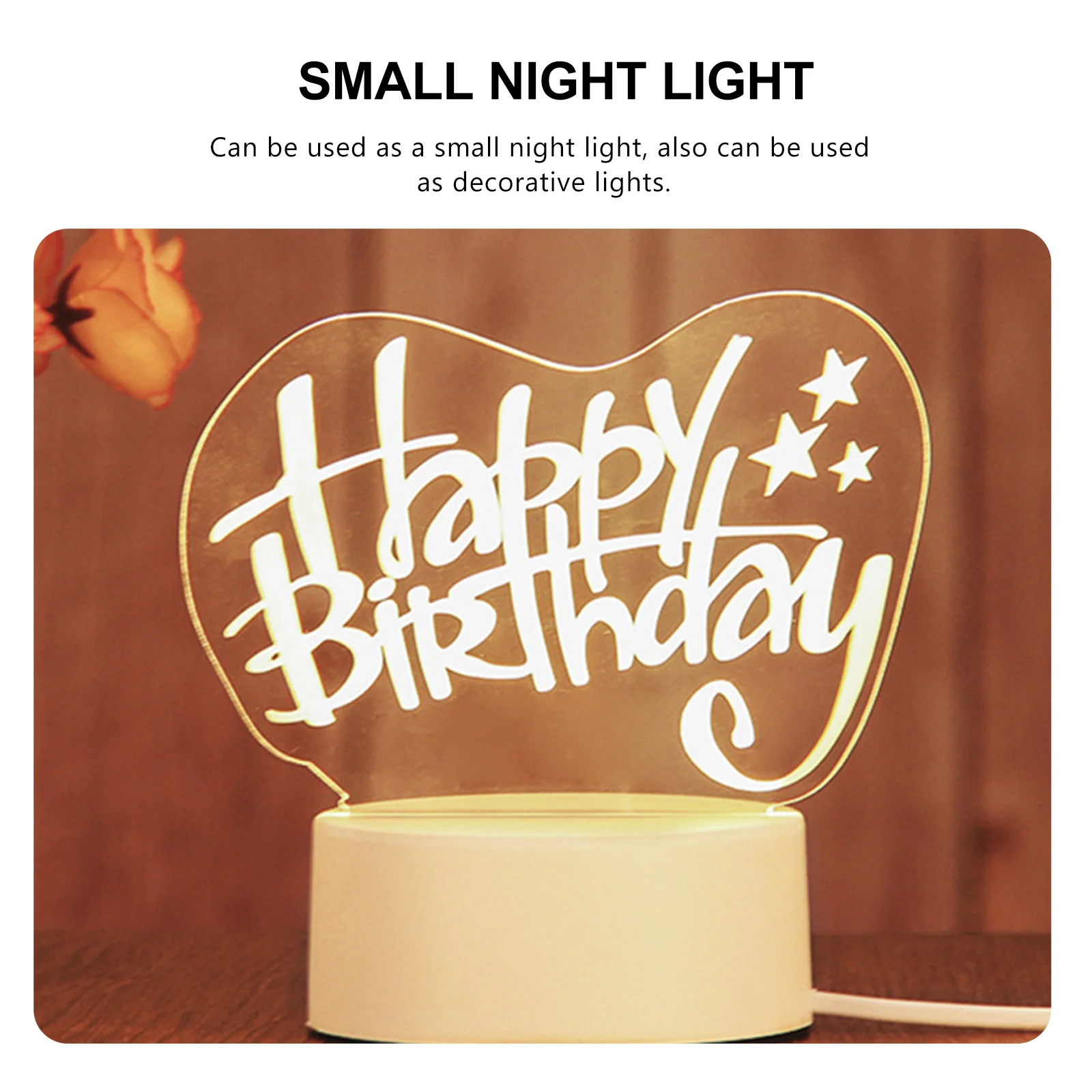 

Night Light Vintage Christmas Decor Home LED Acrylic Child Birthday Women Decorations Lights
