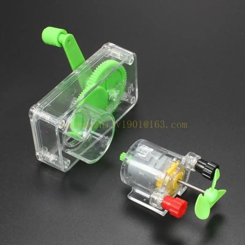 62KA Mini School DIY Motor Electric Generator Assembled Hand-cranked Generator