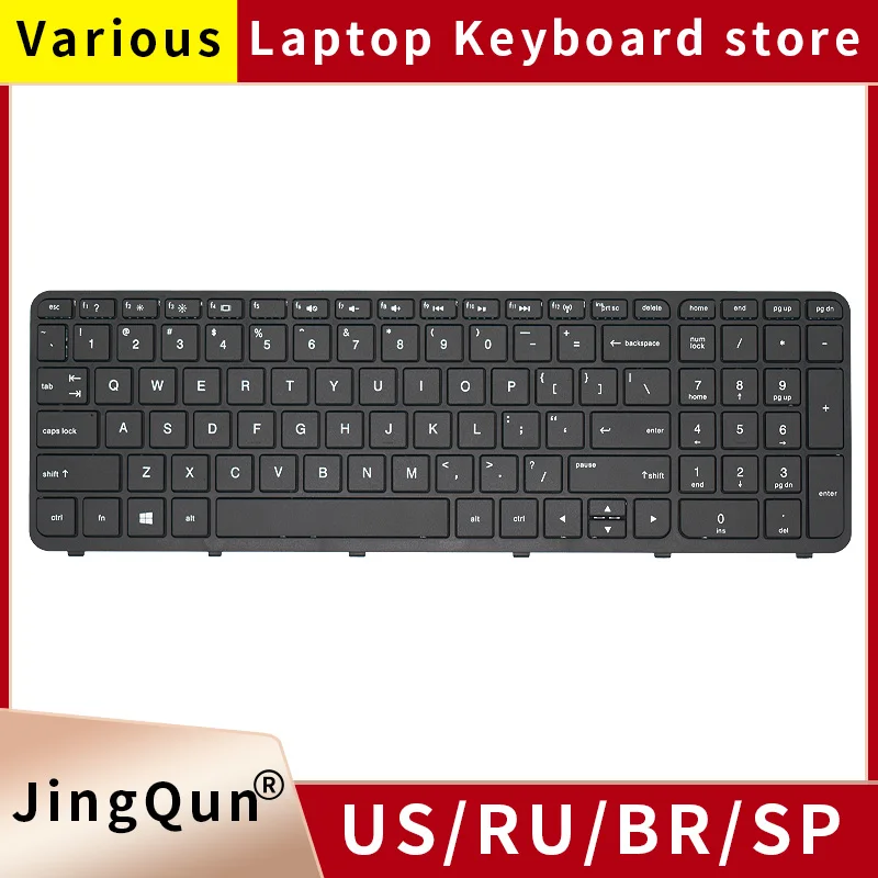 Teclado de portátil para HP pavilion 350, G1, 350, G2, 355, G1, 355, G2, 351, G1, 356, G2, negro con marco ruso