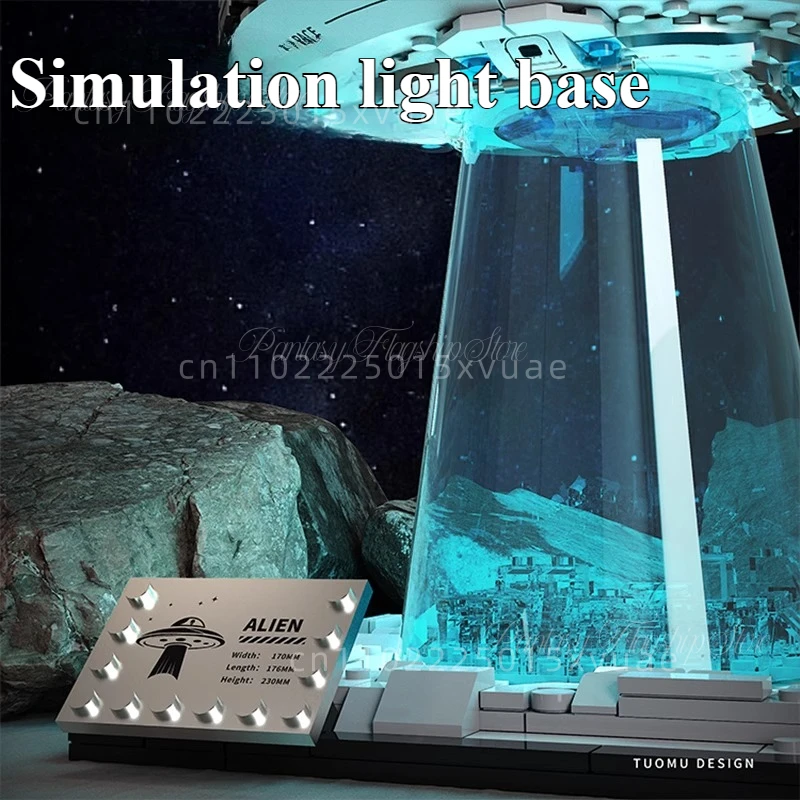 جديد الحديثة الإبداعية UFO الصحن الطائر بنة التكنولوجيا الفائقة سفينة الفضاء التجمع لعبة نموذج جمع زخرفة هدية للأطفال