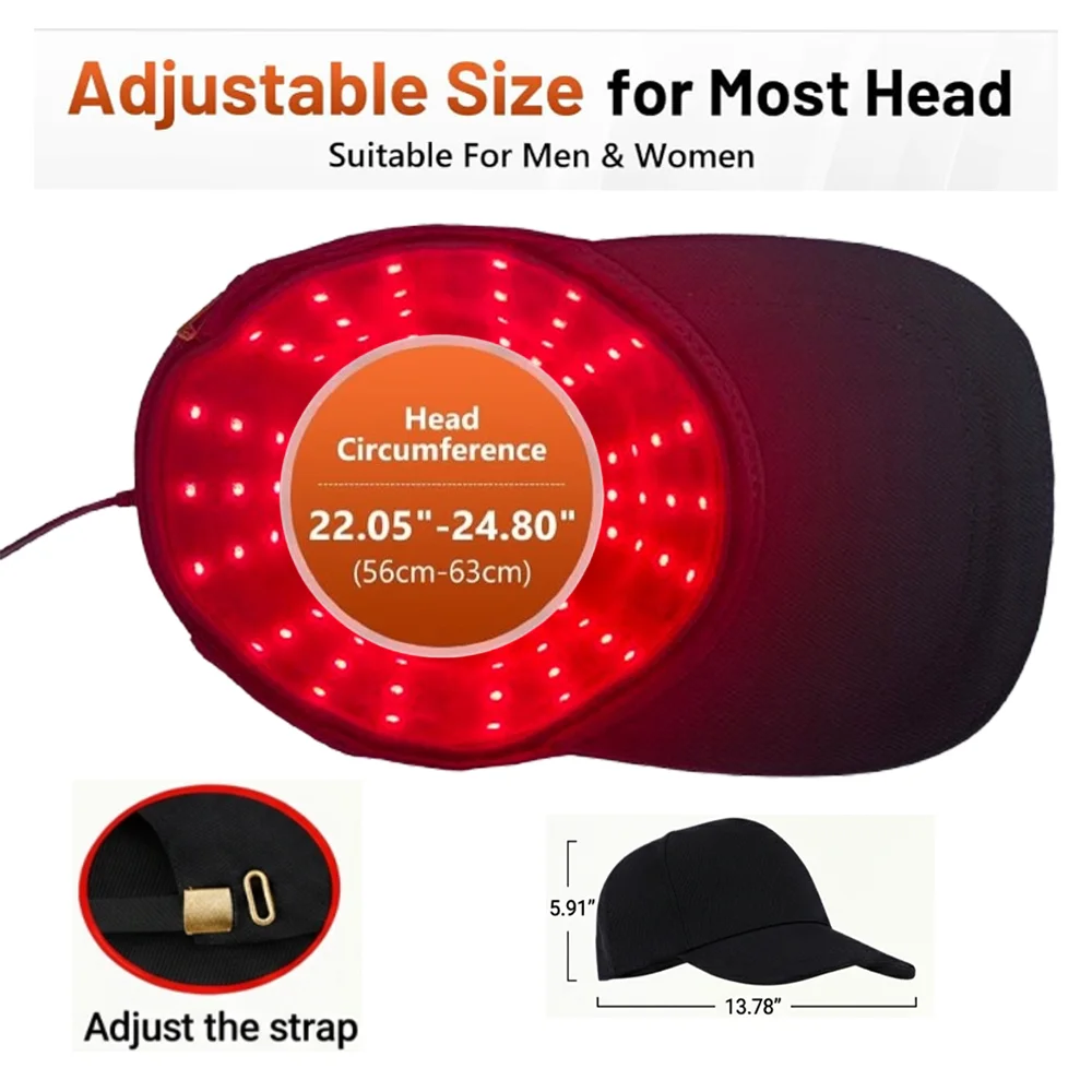 Red Light Therapy Cap for Hair, Upgraded 96 LEDs Red Light Therapy for Head, Infrared Light Therapy for Men & Women with Timer