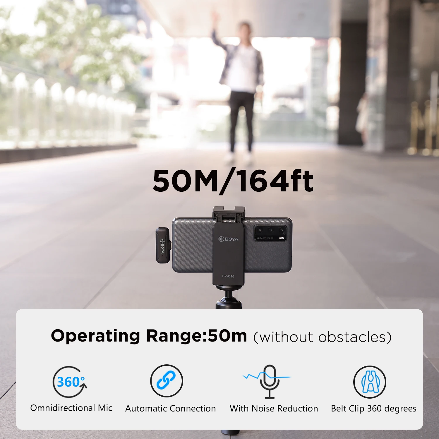 BOYA BY-WM3T1-U Wireless Lavalier Lapel Microphone for Android PC Computer USB-C Devices Audio Video Recording Mic Youtube Vlog