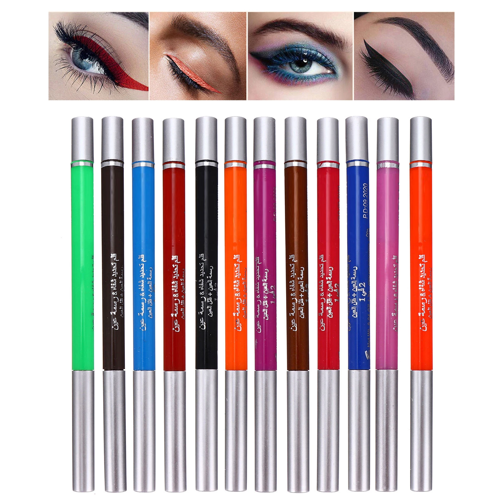 

12 Pcs Eyeliner Pens Set Auto Rotating Long Lasting Waterproof Eyeshadow Makeup Kit Beautiful Design Safe Materials Colorful Eye