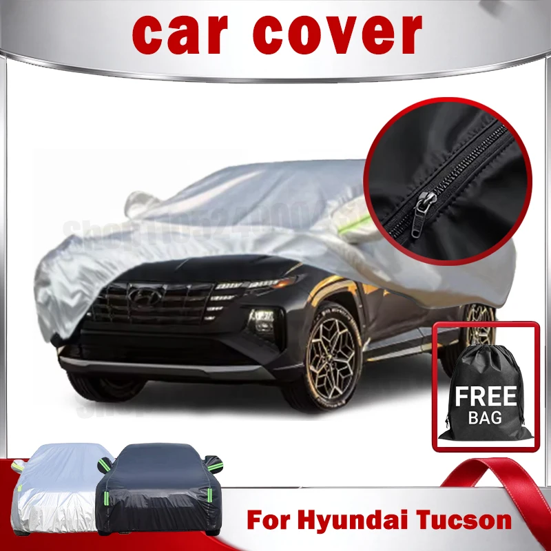 For Hyundai Tucson Full Car Cover Outdoor Waterproof Dustproof UV Resistant Sunshade Vehicle Exterior Protector