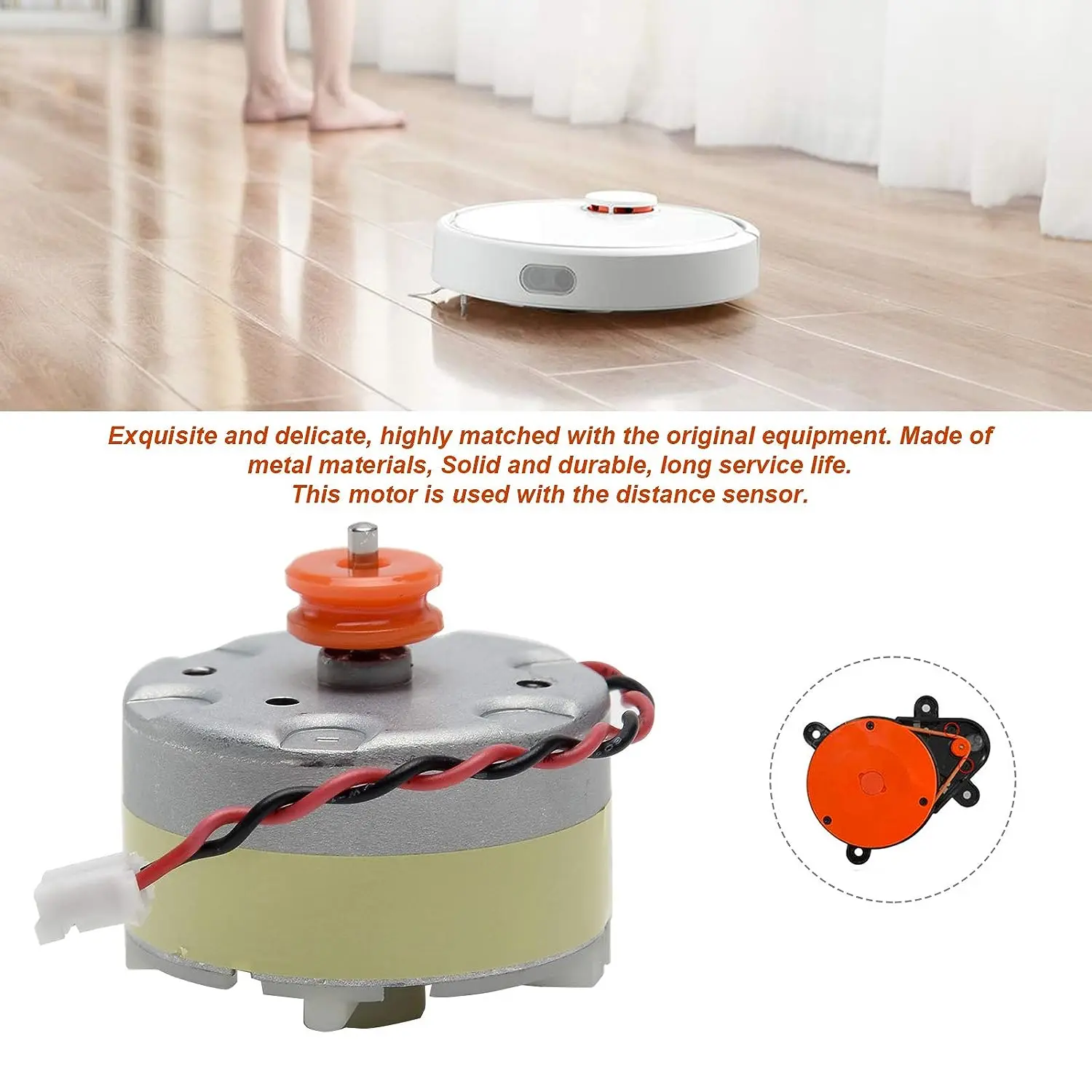 Motor for Xiaomi Roborock S50 S51 S55 S5 S5 Max S6 Pure S6 MaxV with Orange Pulley Motor Vacuum Cleaner Distance Sensor