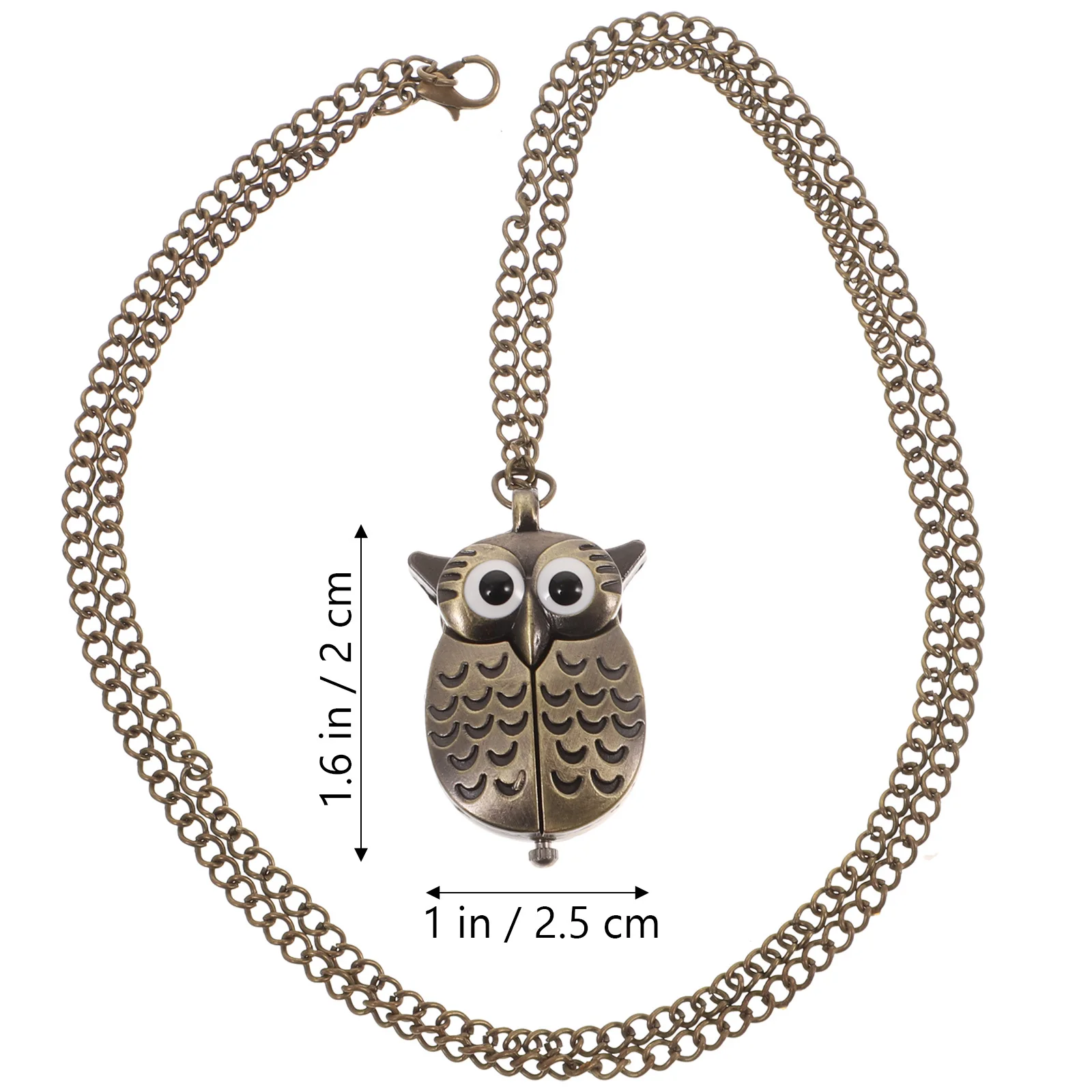 2 قطع ريترو البومة ساعة الجيب الكوارتز سبيكة خمر شنقا قلادة الأزياء الديكور هدية فريدة خمر البومة ساعة الجيب #2