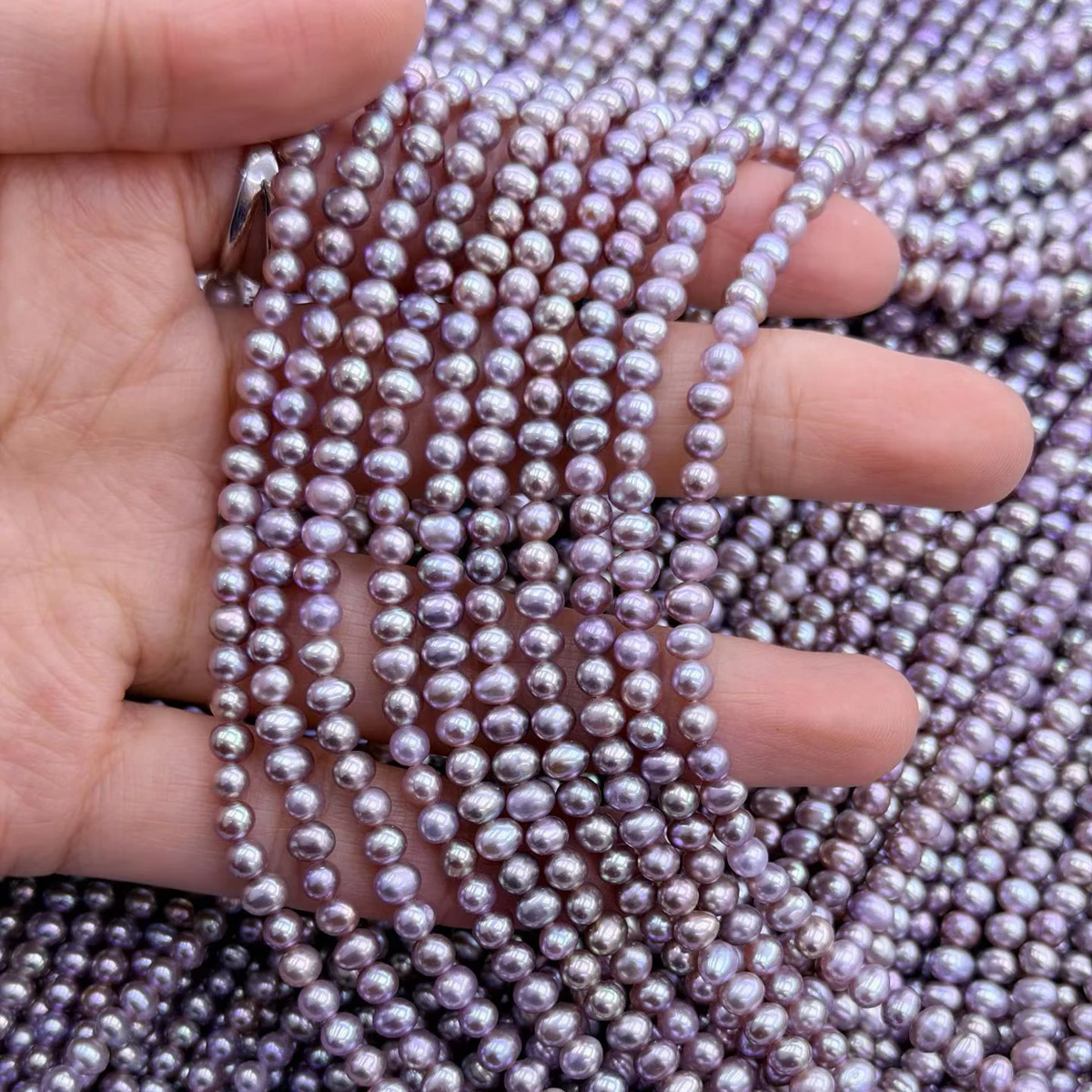 3.5–4mm High-quality Purple Potato-shaped Natural Pearls Loose Beads for Jewelry Making DIY Necklaces Bracelets and Accessories
