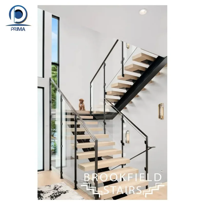 custom.Best Price Railing Straight Stairs Customized Design Modern Staircase Building Light Ladder Residence Apartment