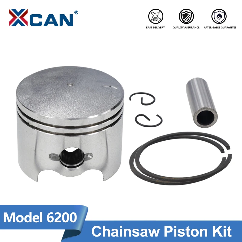 XCAN 47.5mm Chainsaw Piston Set For Zenoah G621 G621avs G620 G620pu 6200 62cc Chainsaw Ring Pin Clip Assembly