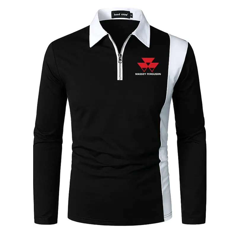 Spring Autumn Massey Ferguson print Men's Polo Shirt Of Men Tracksuit Casual Long Sleeve Tops Men Fashion Printed Clothing Tees