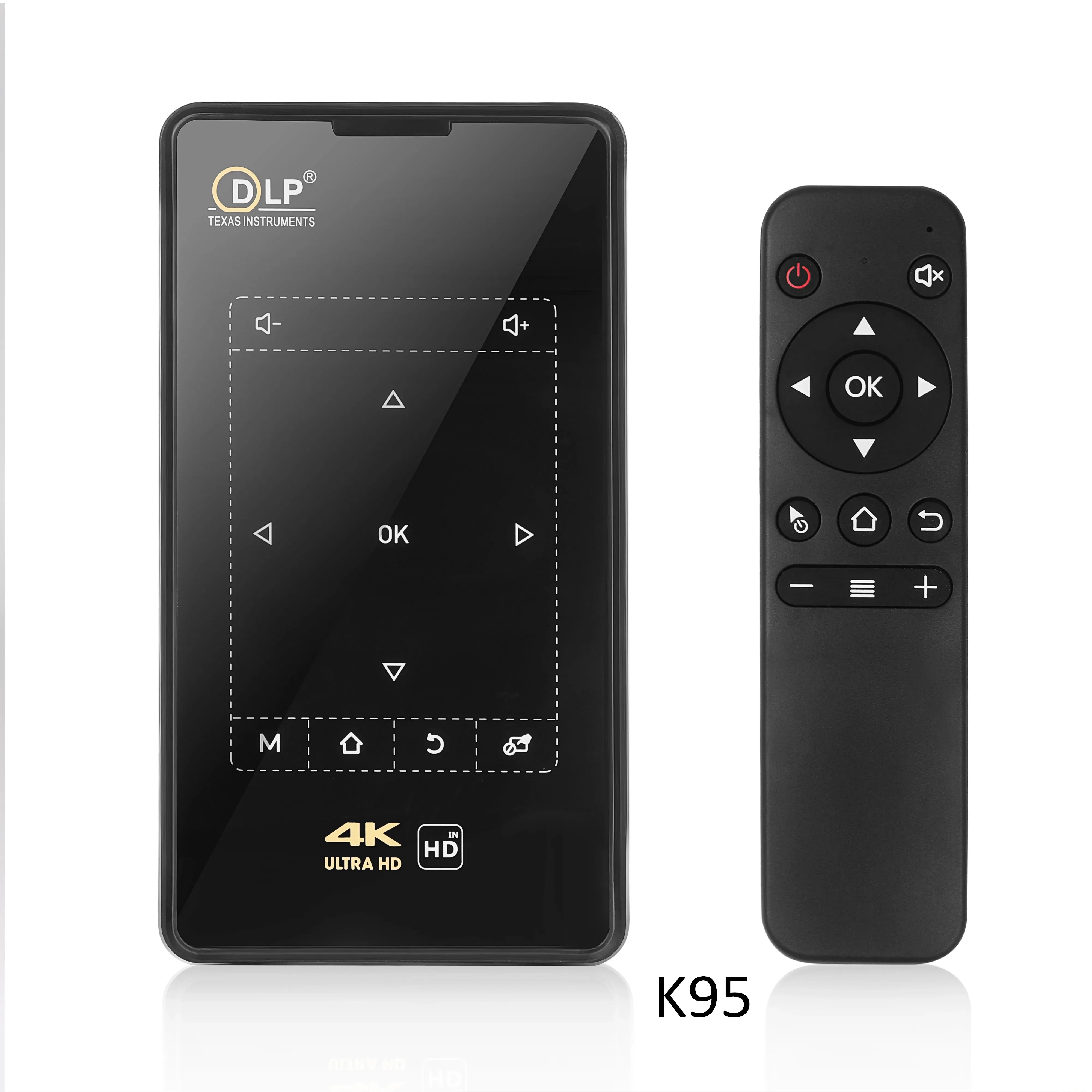 2025 DLP 4K جهاز عرض محمول يعمل بنظام أندرويد جهاز عرض ذكي صغير أسود للأعمال LED ضوء التركيز مصباح تكنولوجيا مكبرات الصوت نمط داخلي #3