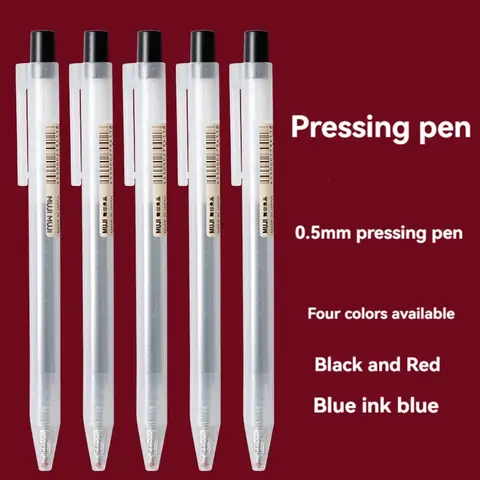 0.5mm Press Gel Pen Blue/Black/Dark Blue/red Ink MUJIs Refills Rod Handle Ballpoint School Office Student Writing Stationery