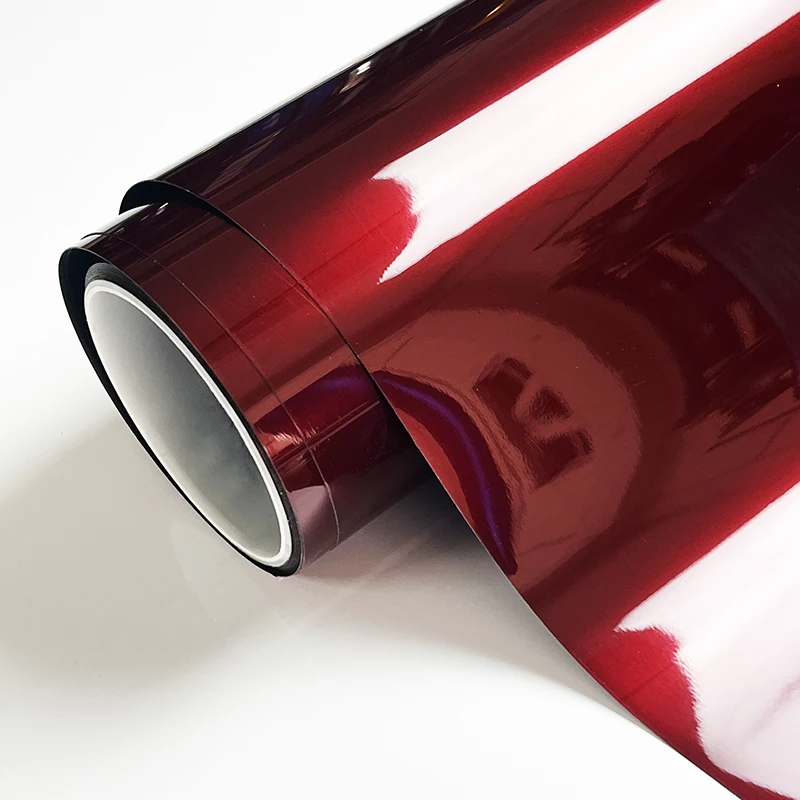 Premium PET Ultra-Glänzende Flüssige Metallic Drachenblut-Rote Vinylfolie Auto Motorrad Aufkleber Dekorfolie mit Luftkanälen Selbstklebend