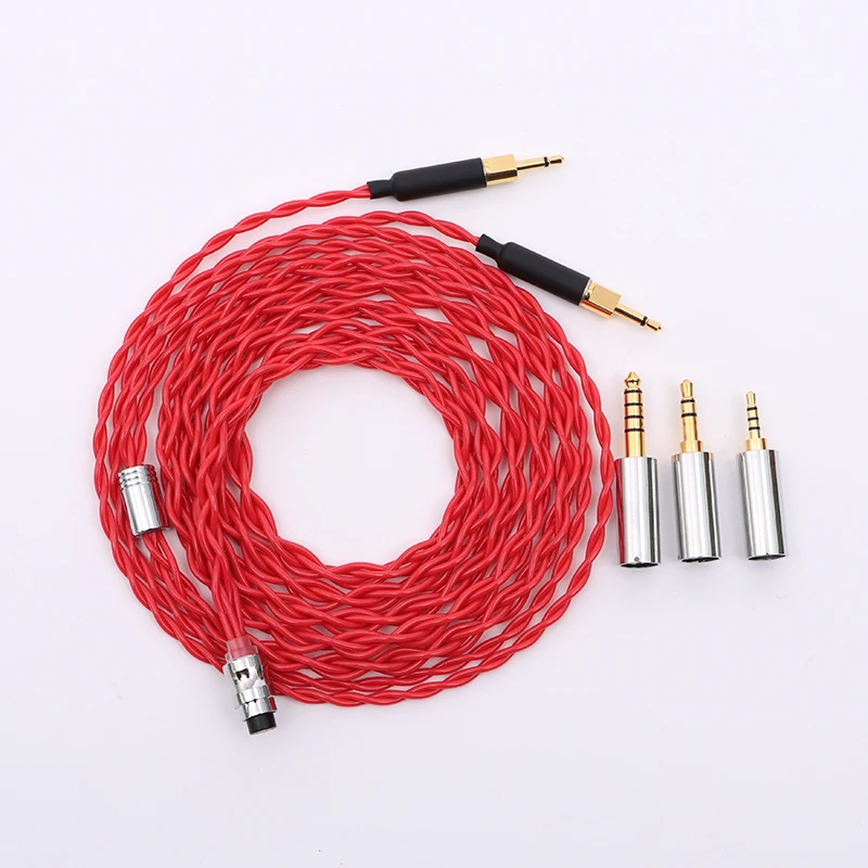 ivipQ-213 7N OCC Spina modulare (2,5 mm + 3,5 mm + 4,4 mm) Cavo di ricambio per cuffie per HD650 HD800 HIFIMAN ANANDA T3-03 D9200