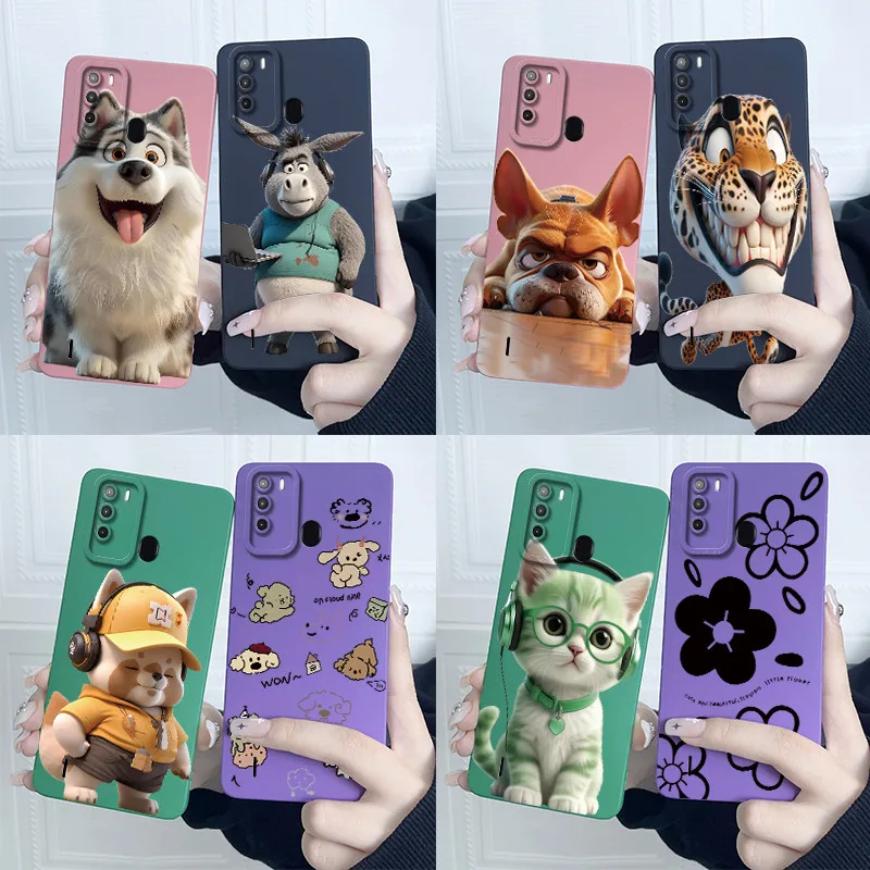 For Itel Vision 3 Vision 1 Pro Case Back Cover Cat Soft Silicone Camera Protector Case For Itel Vision3 V1sion1 Pro Coque Bumper