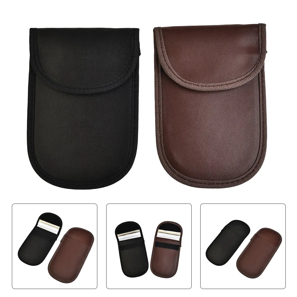 2pcs Anti-theft Signal Blocking Faraday RFID Signal Blocking Pouch Keyless Entry Car Key Pouch Case Bag For Privacy Protection