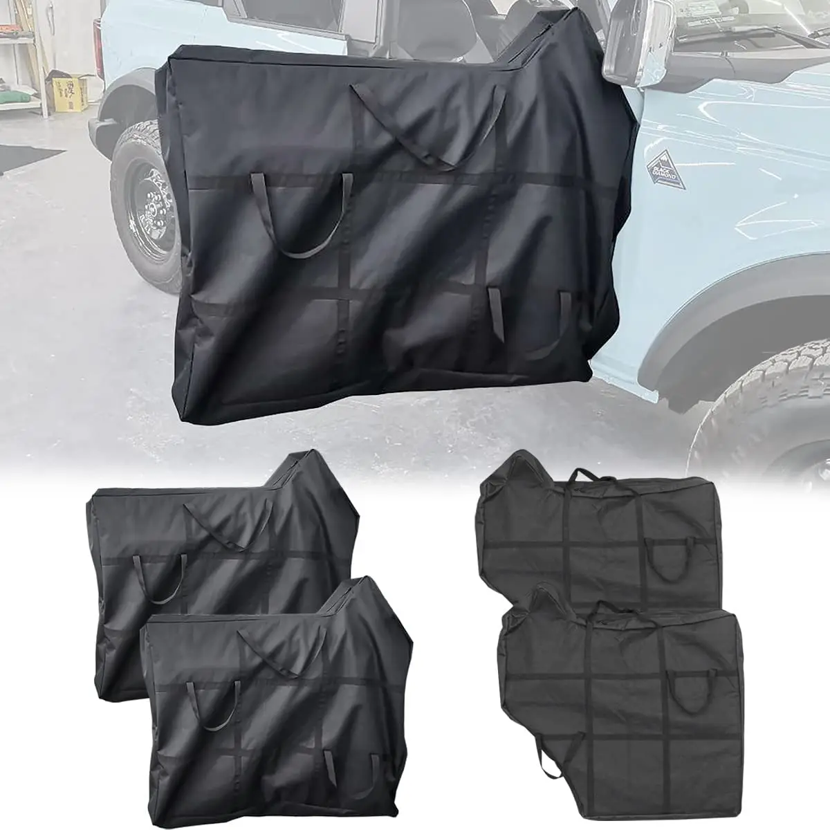 

NITOYO For Ford Bronco Car Door Storage Bag Door Organizer Bag Driver and Passenger Doors Panel Bag For Ford Bronco Accessories