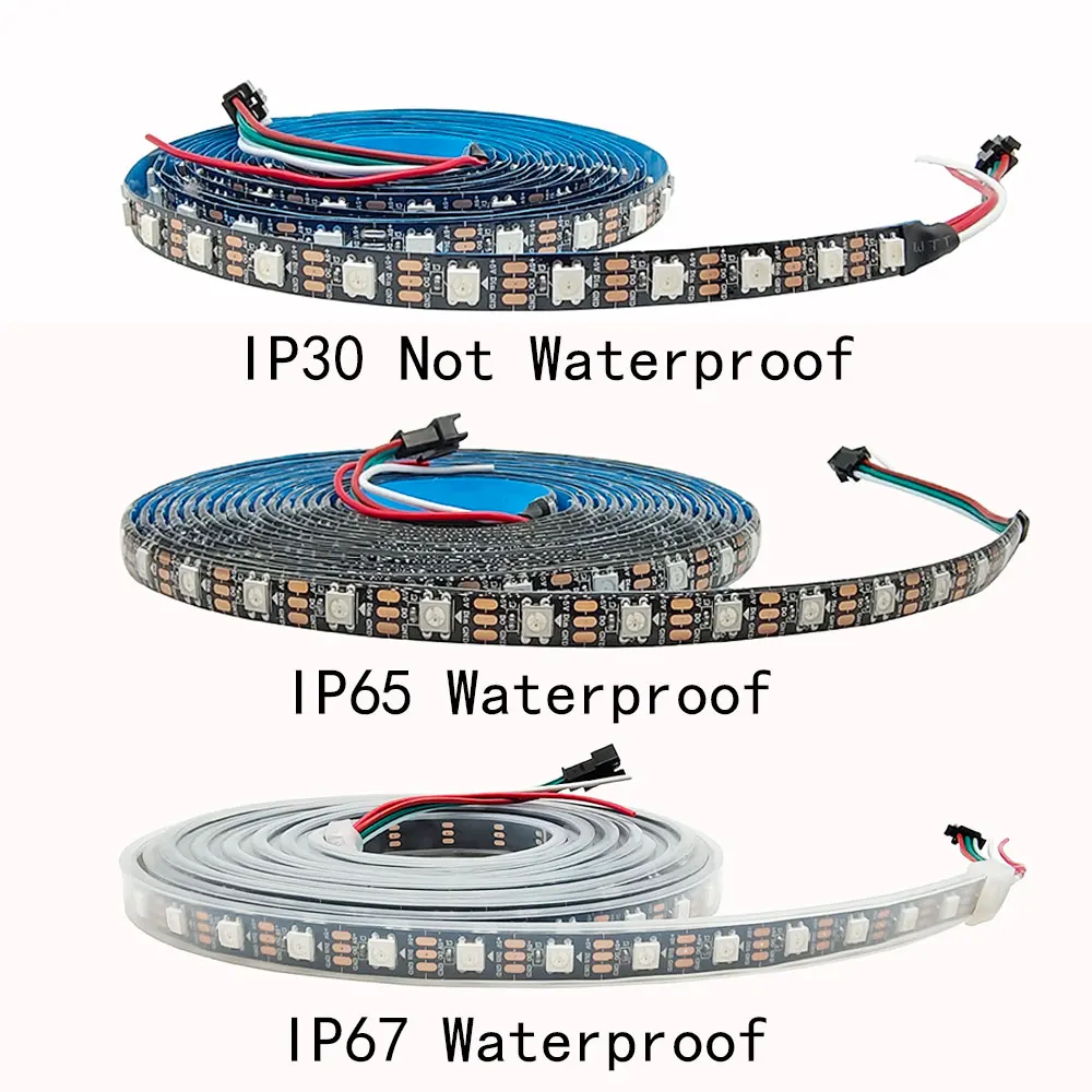 DC5V WS2812B  RGB Led Strip WS2812 Individually Addressable Smart 30/60/74/96/144Leds/M Digital Flexible Pixel Led Strip