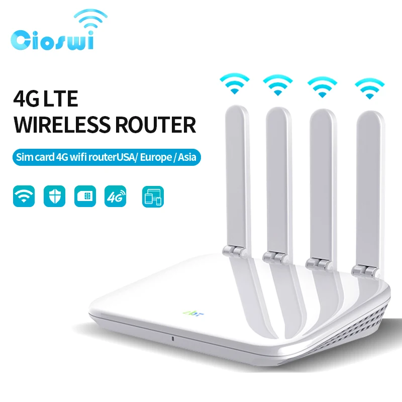 Enrutador WiFi 4G 300Mbps para antenas de tarjeta SIM doméstica, 300M, Ethernet WAN LAN, módem 4g, 32 usuarios con B8, B20, B28