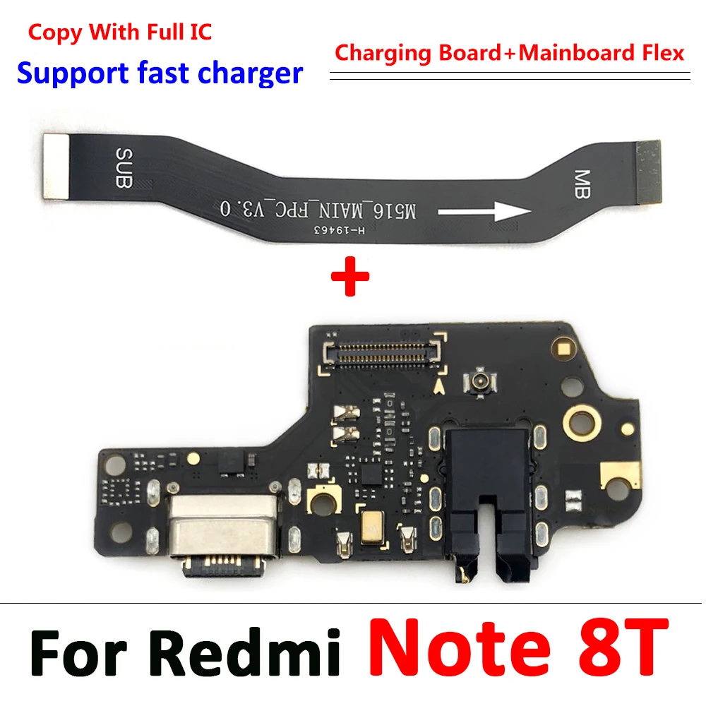 USB Charging Port Dock Charger Plug Connector Board Main Motherboard Power Volume Flex Cable For Xiaomi Redmi Note 8 8T 8 Pro