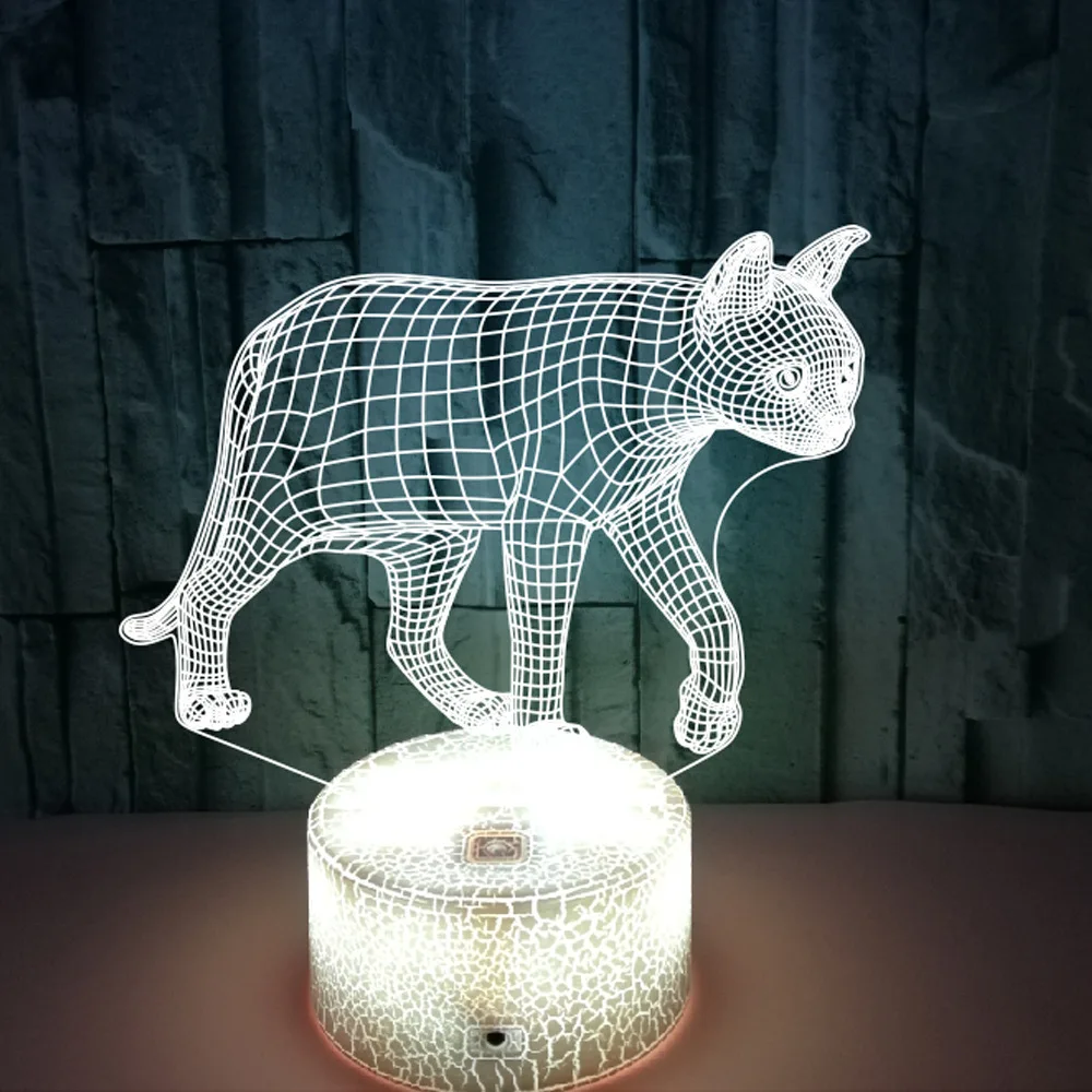 Nighdn Cat Night Light 3D Illusion Night Lamp for Children Bedrooom Decoration Led Nightlight Christmas Birthday Gifts for Kids