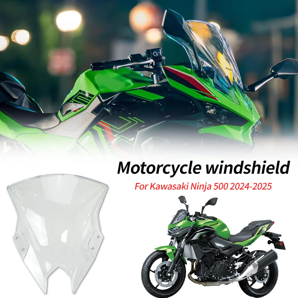 Motorrad Windschutzscheibe Double Bubble Windschutz Windabweiser Verkleidung Bildschirm Für KAWASAKI Ninja 500 SE Ninja 500 Ninja 500 2024