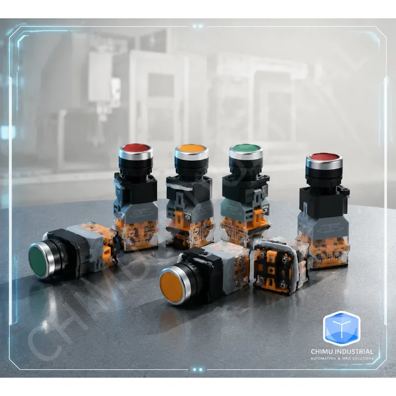 【CHIMU INDUSTRIAL】 LA38-11D Push Button Switch 12V 24V 220V 380V Automatic Reset Start Stop Power Control with Light