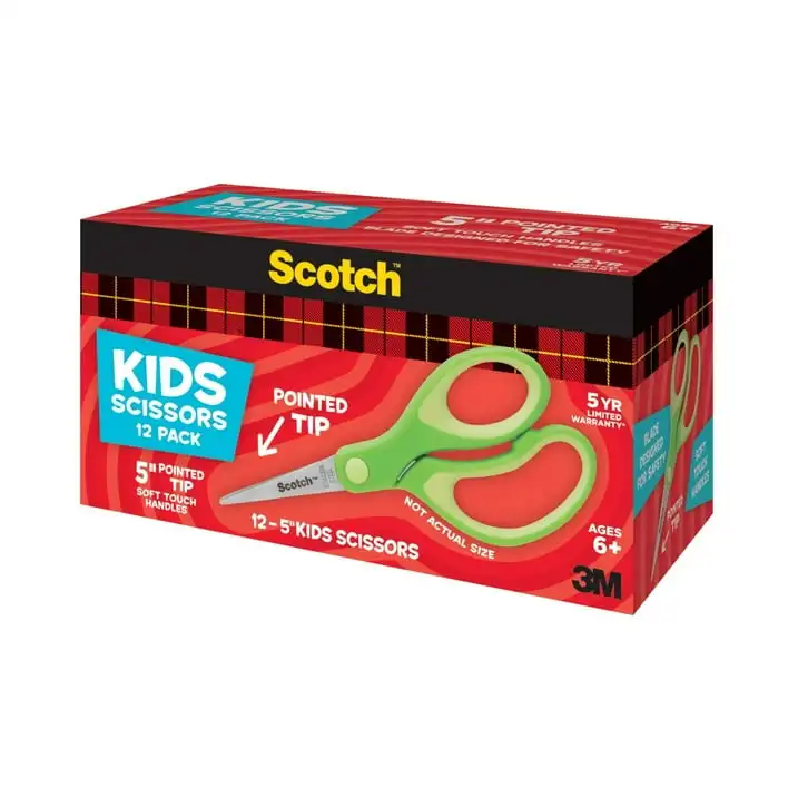Scotch 5" Soft Touch Kinderschere mit stumpfer Spitze, 12 Scheren