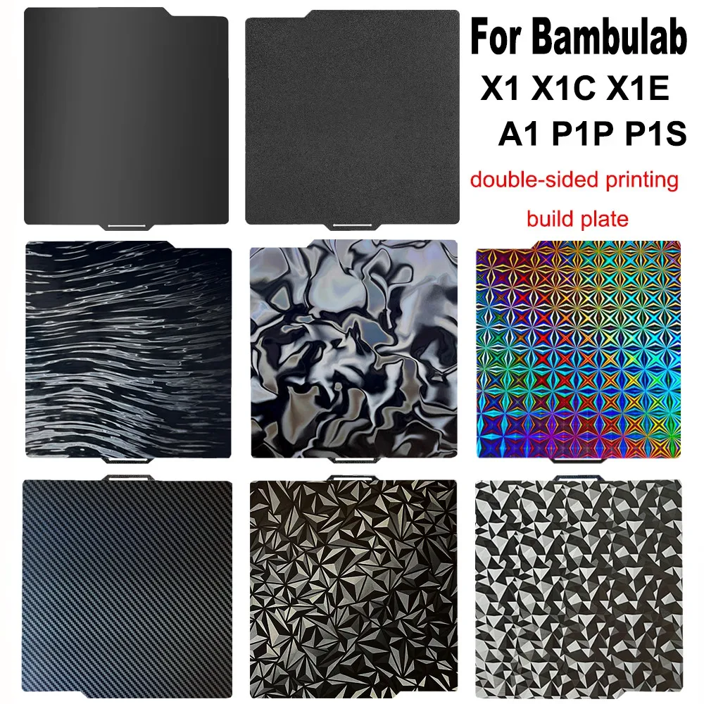 Build Plate for Bambu Lab X1 P1P A1 PEI Sheet PEO pey Smooth X1C PET Carbon Sheet PEI for Bamboo lab x1c Bambulabs P1s a1 Plate