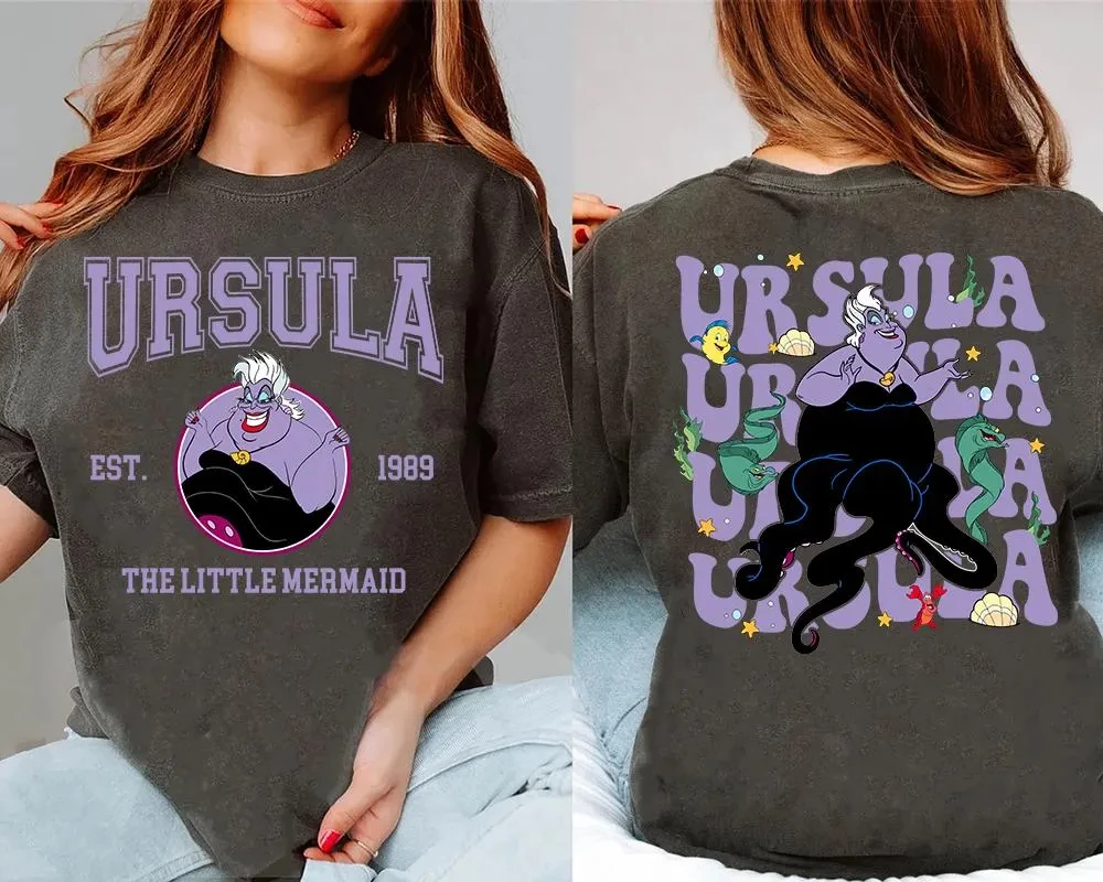 2025 été Double face petite sirène méchant Ursula Est 1989 chemise sous-marine confort couleur correspondant chemise grande taille